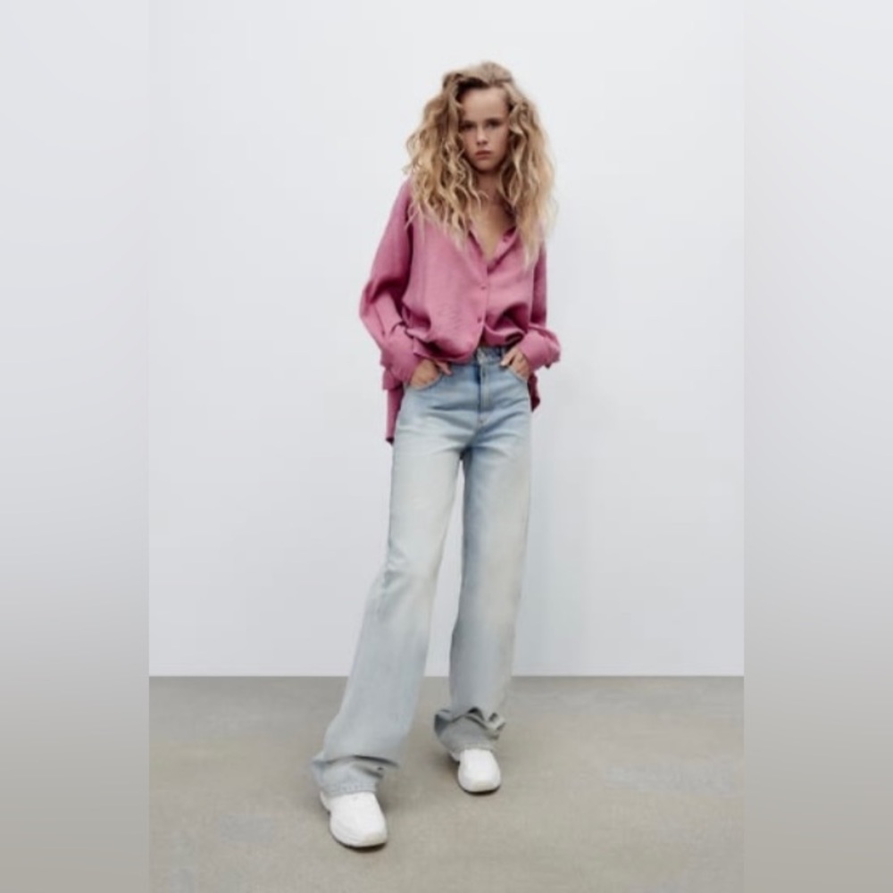 Zara Pink Button Down Shirt for Women